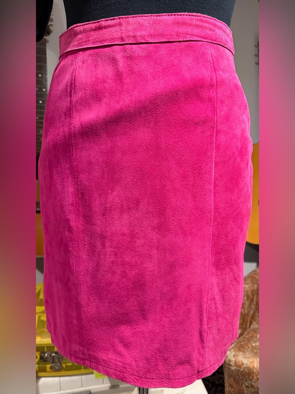 The Limited Hot Pink Suede Mini Skirt